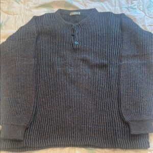 The territory ahead Men's Blue with multicolored threads Sweater, size large